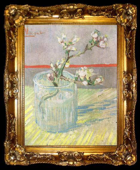 framed  Vincent Van Gogh Blossoming Almond Branch in a Glass (nn04), ta009-2